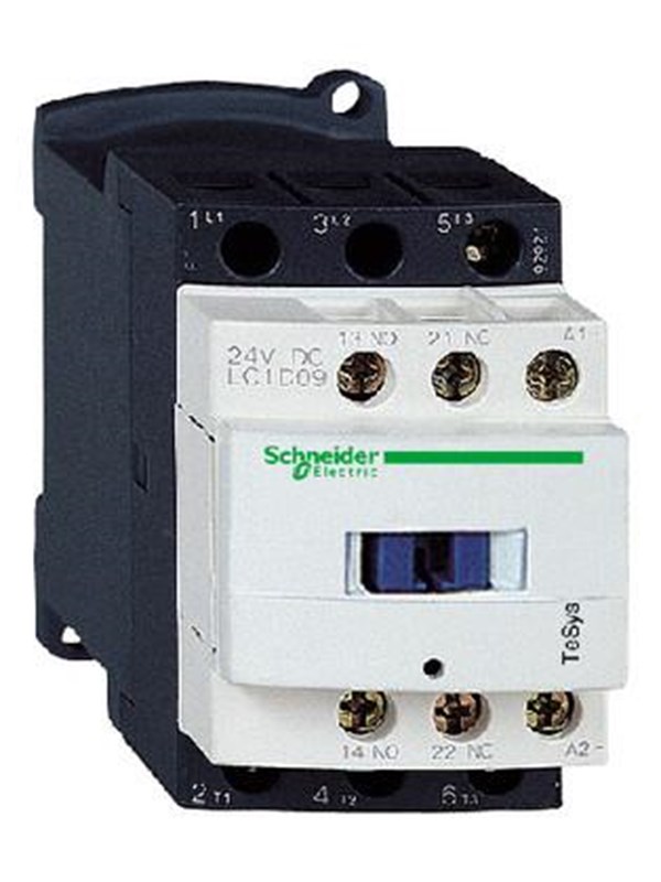 Schneider Electric Tesys d contactor lc1d09bd 3p 9a ac-3 4kw@400v 1no+1nc aux contact 24v dc coil