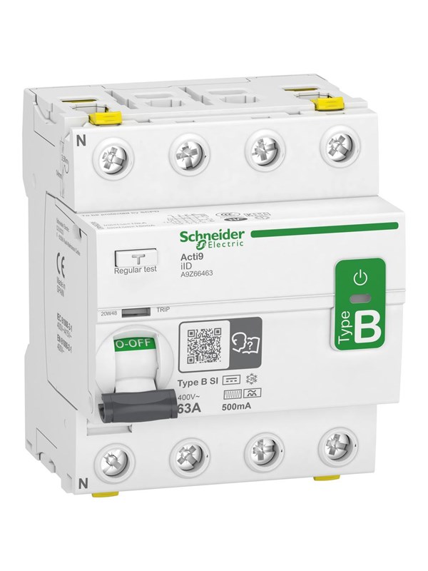 Schneider Electric Fejlstrømsafbryder AC/DC RCCB PFI 4P 63 A 500 mA t