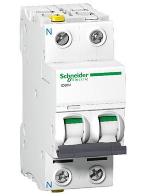 Schneider Electric Acti9 miniature circuit breaker ic60n 1p+n 10a b with dobbelt terminal 36 mm