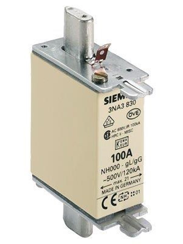 Siemens Lv hrc fuse link 500v s.000 100 a 3na3830