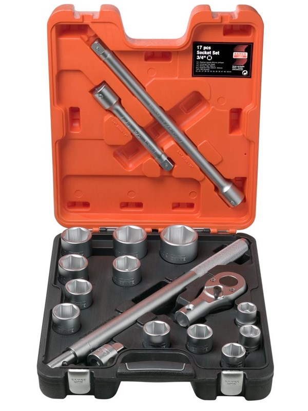 BAHCO socket set 3/4 17 pieces 22-50mm