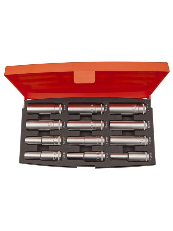 BAHCO socket set 1/2 lang 12 pieces 10-21mm