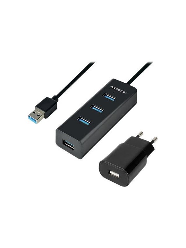 AXAGON HUE-S2BP - hubb - 4 portar USB Hub - USB 3.2 - 4 porte - Svart