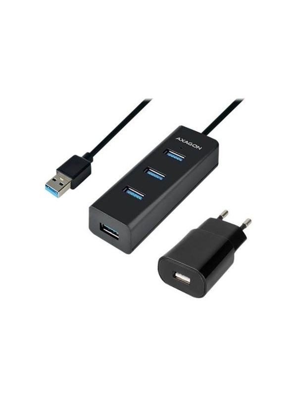 AXAGON HUE-S2BP - hub - 4 ports USB Hub - USB 3.2 - 4 porte - Svart