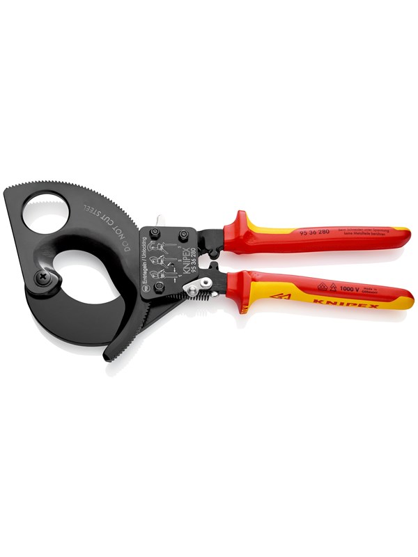 Produktfoto för Knipex 95 36 280, handkabelavbitare, röd, gul, svart, 5,2 cm, 280 mm, 165 mm