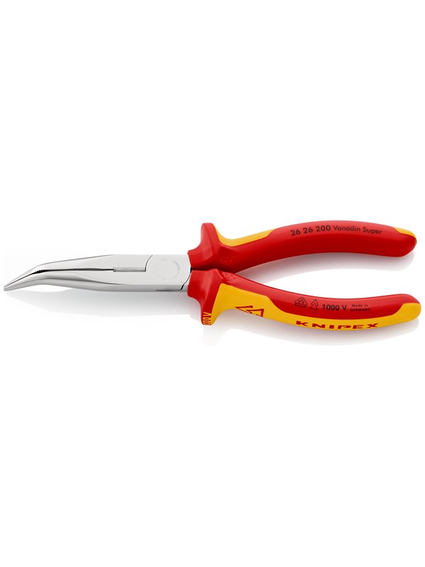 KNIPEX Tänger med flata, runda käftar och skär, (Typ storknäbb)