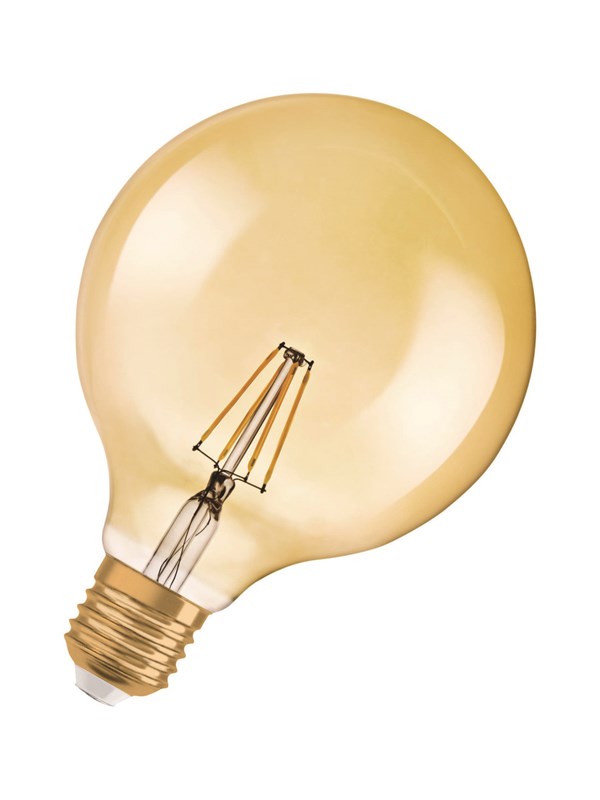 Produktfoto för LED-LAMPA RETRO GLOB 6,5W DIM E27 824 KLAR GOLD (51) OSRAM | Beijerbygg Byggmaterial