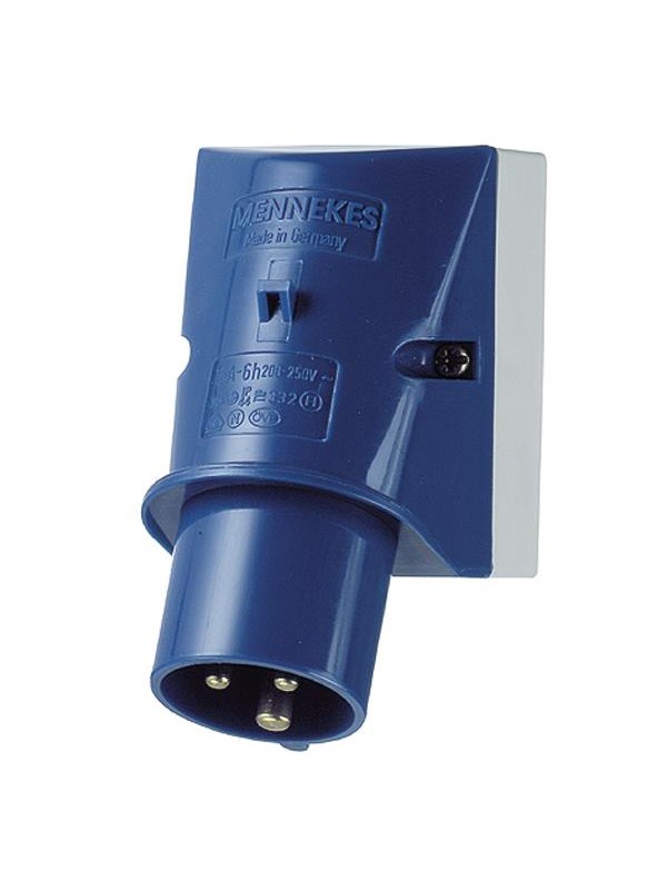 Produktfoto för MENNEKES 332, Rak, 230 V, Blå, IP44, 1 styck