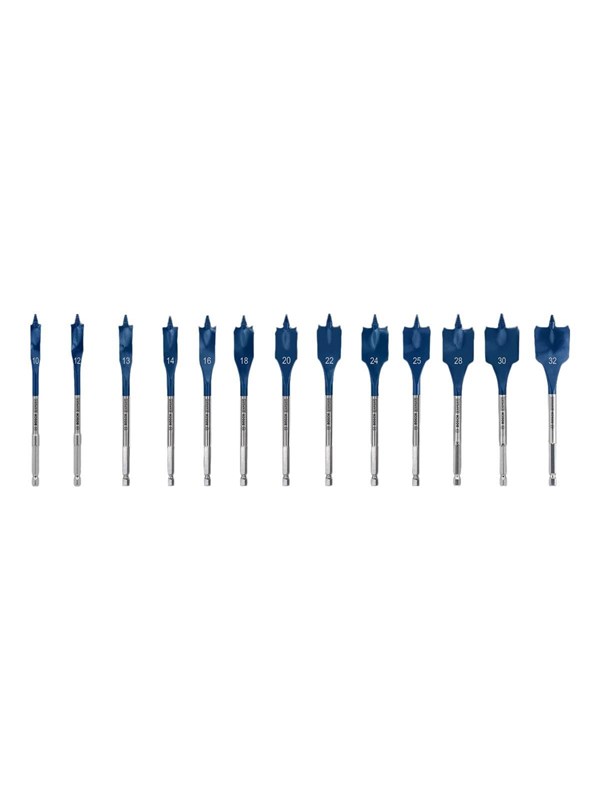 Bosch Flat Milling Drill Bit Set Self-Cut 10-32 mm 13 Bits