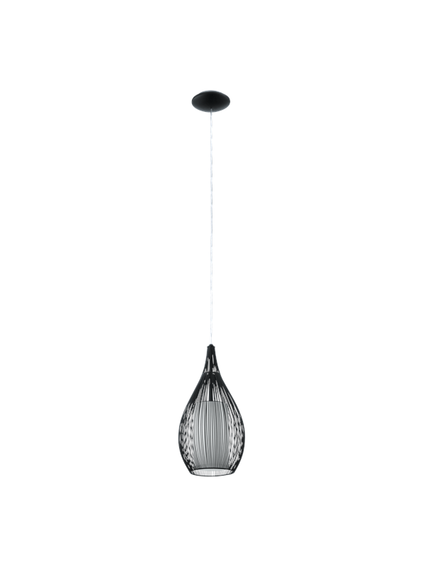 Produktfoto för Eglo Razoni - Hängande lampa - 1 uttag - E27 - svart satäng, satinvit