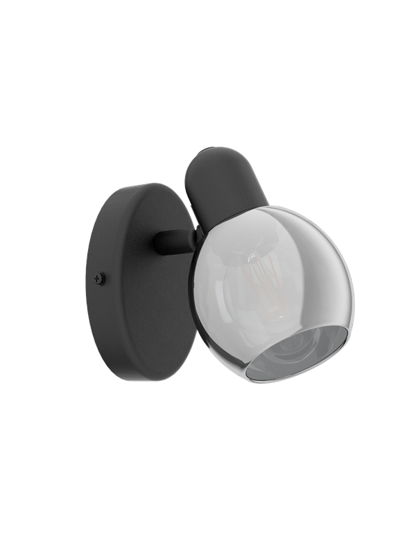 EGLO POLLICA spot - svart/svart-transparent