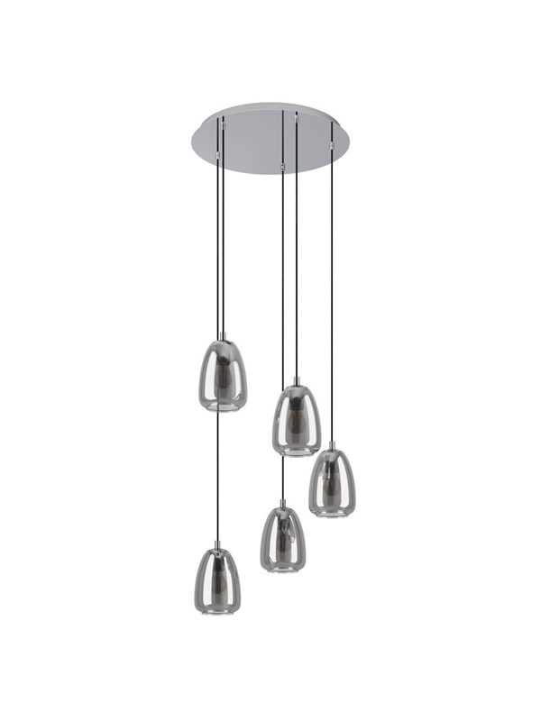EGLO ALOBRASE pendlande belysning - krom/svart-transparent