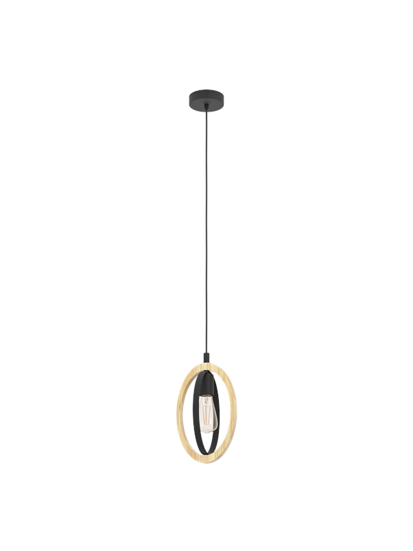EGLO BASILDON pendant light black/wood