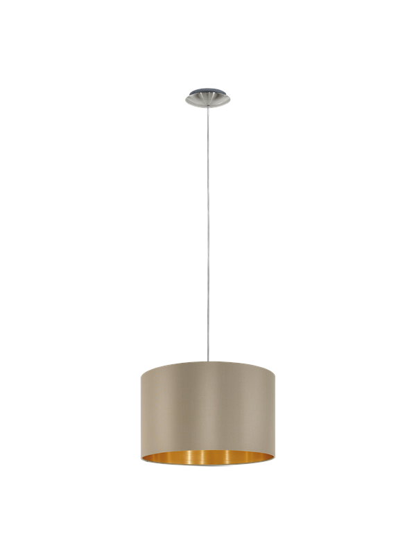 EGLO MASERLO pendlande belysning - matt nickel/taupe, guld