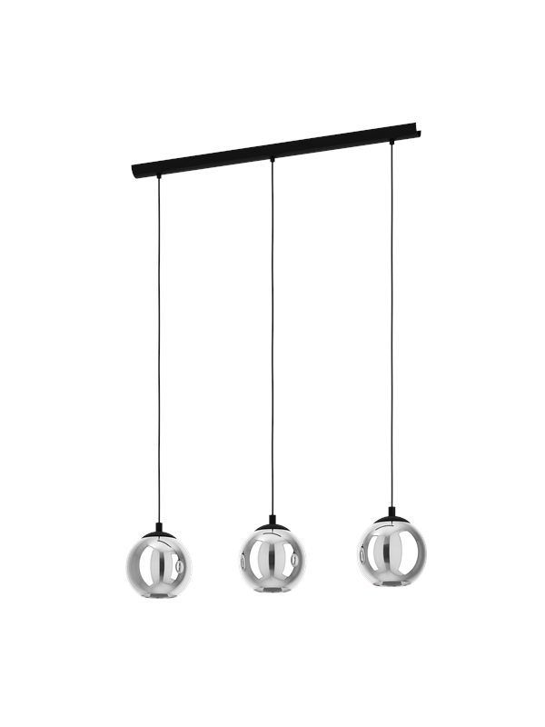 Produktfoto för EGLO Ariscani, Svart, Transparent, Svart, Transparent, Glas, Stål, Svart, inomhus, IP20