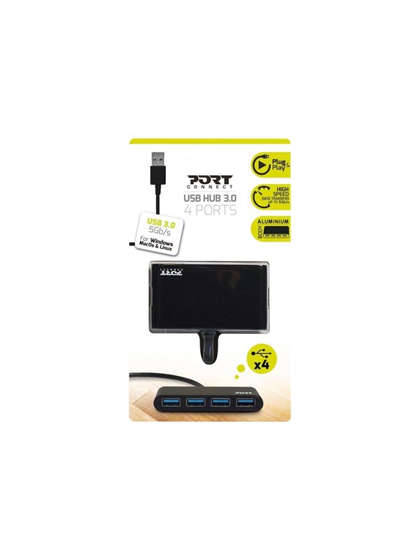 PORT Designs PORT Connect USB Hub - USB 3.2 - 4 porte - Grey