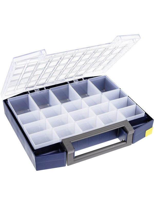 Produktfoto för raaco Boxxser 80, Verktygslåda, Polykarbonat, Polypropylen, Blå, Transparent, 15 kg, Gångjärn, 421 mm