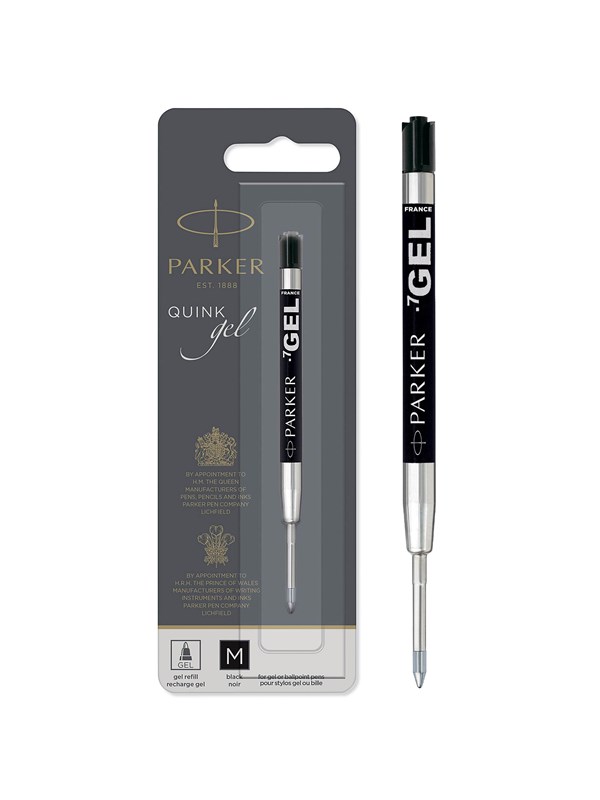 Parker PARKER gelbläckpatron, medium spets (0,7 mm), svart, 1 st.