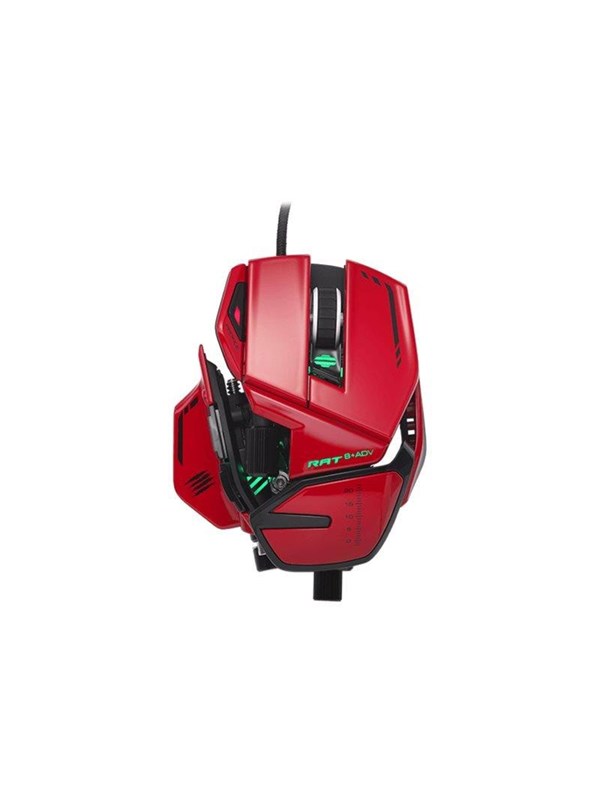 Mad Catz R. A. T. 8+ ADV Optisk Gamingmus, Röd - Gamingmus - Optic - 11 knappar - Röd