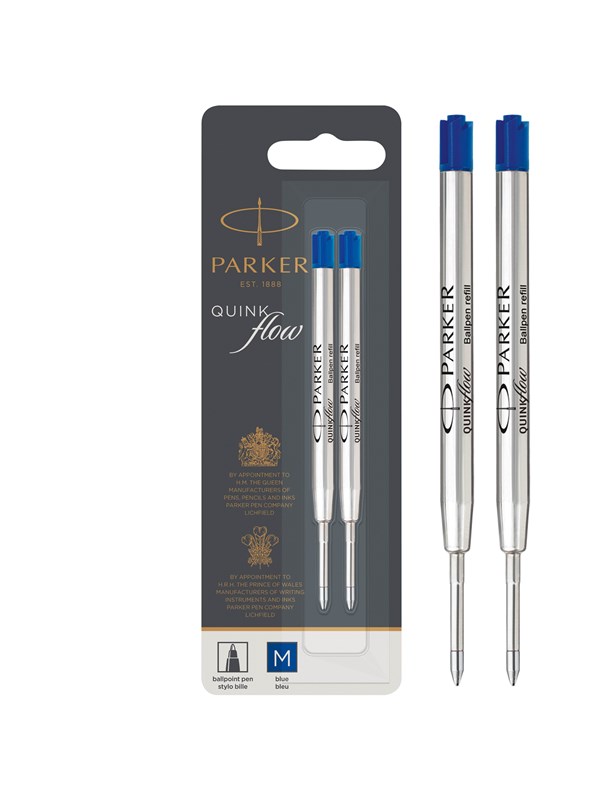 Parker PARKER QUINKflow pennbläckpatron, medium spets, blå, tvåpack