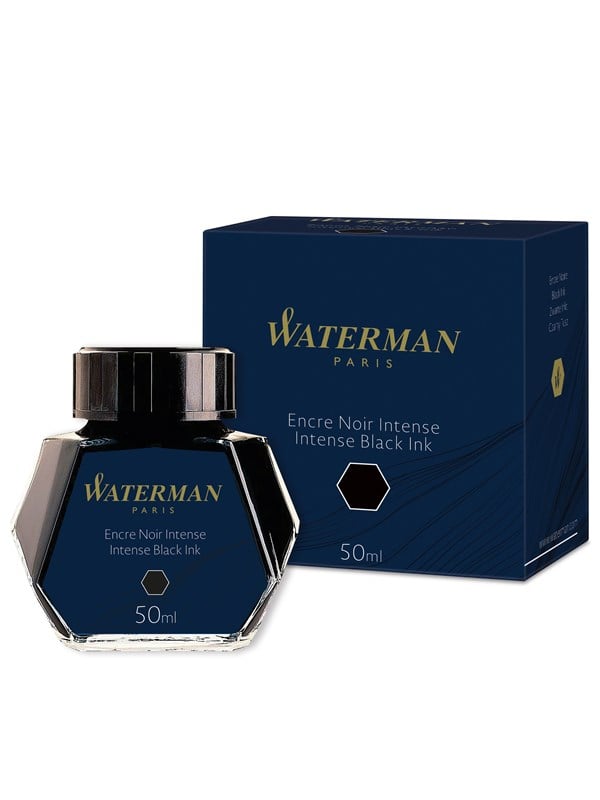 Waterman Reservoarpenna Bläck | Intensiv svart | 50 ml flaska