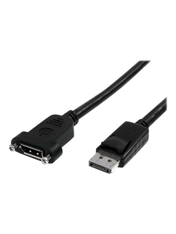 StarTech.com 3 ft / 91 cm 20 pin DP DisplayPort Extension Panel Mount Cable - DisplayPort to DisplayPort - Male to Female (DPPNLFM3PW) - DisplayPort cable - 91 cm