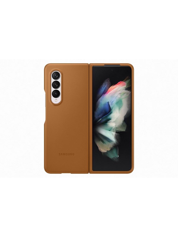 Samsung Galaxy Z Fold 3 Leather Cover Camel