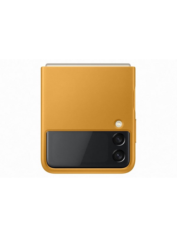 Samsung Galaxy Z Flip 3 Leather Cover Mustard
