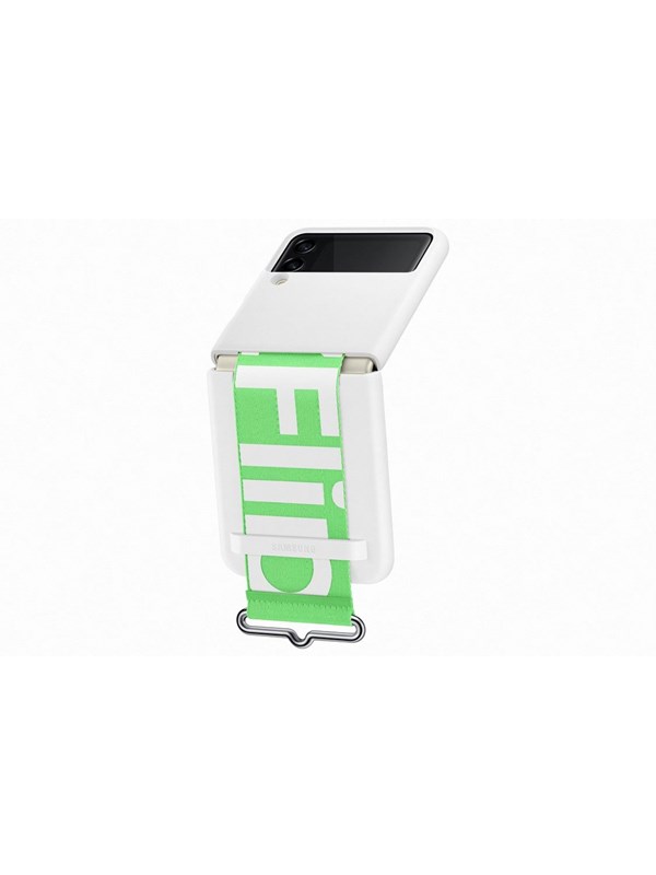 Samsung Galaxy Z Flip 3 Silicone Cover With Strap White
