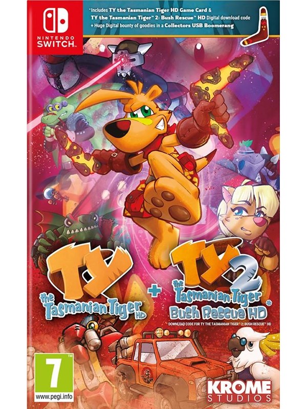 TY the Tasmanian Tiger HD + TY the Tasmanian Tiger 2 Bush Rescue HD - Nintendo Switch - Plattformsspelare