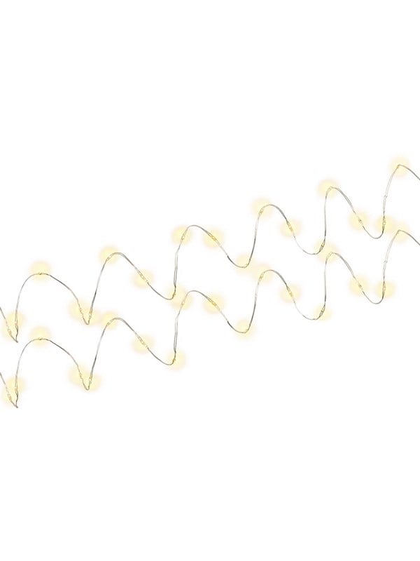 Pro 2 x Silver wire light chain with 20 LEDs incl.timer