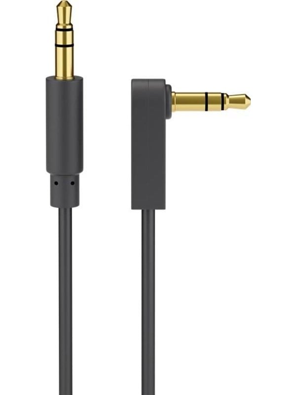 Pro AUX audio connector cable 3.5 mm stereo 3-pin slim CU angled 1.5m