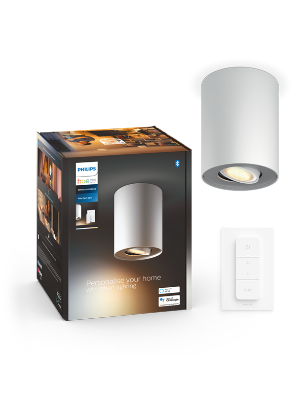 Philips Hue Pillar Singel Spotlight - Vit - Med Dimmer Switch