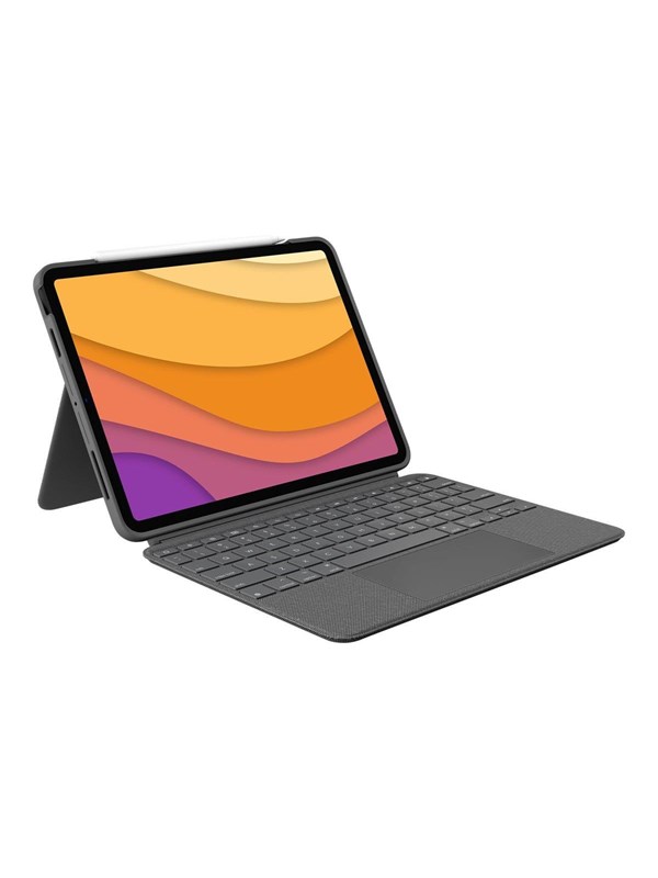 Logitech Combo Touch Keyboard And Folio Case With Trackpad Qwerty Uk Oxford Grey Tastatur & Folio Set Engelska Storbritannien Grå