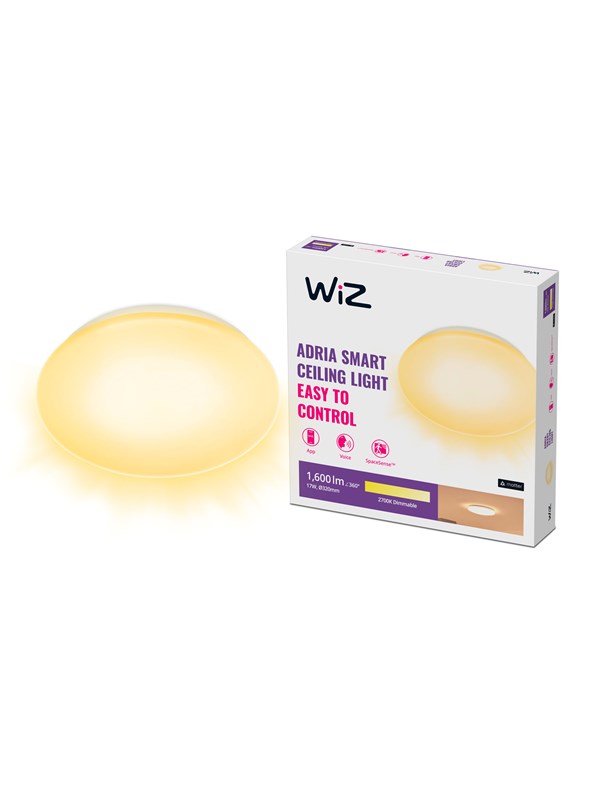 WiZ Adria Smart Taklampa, 17W, 2700K, Tunable White kall-till-varmvitt ljus och dimbar