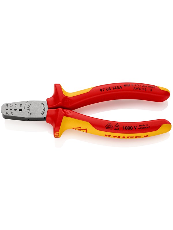 Produktfoto för KNIPEX Presstång för ändhylsor, Med parallellcrimp