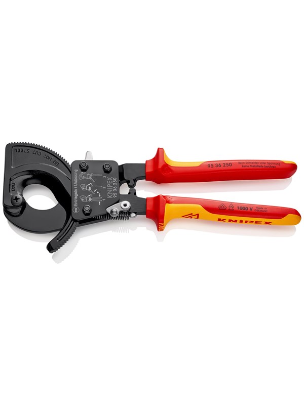 KNIPEX Kabelsaxar, (spärrmekanism)