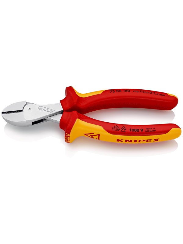 Produktfoto för Knipex X-Cut, Avbitartång, Kromvanadinstål, Plast, Orange, Röd, 160 mm, 175 g