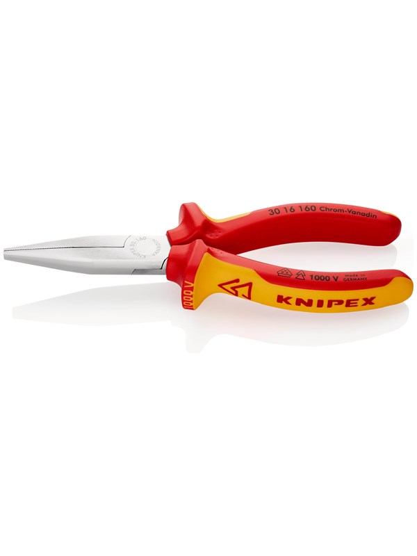 Produktfoto för Knipex 30 16 160, Nåltänger, 5 mm, 4,65 cm, Stål, Röd, Gul, 160 mm