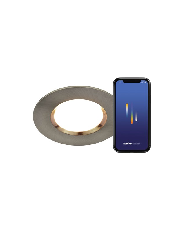Nordlux Dorado Smart Downlight Borstad Nickel