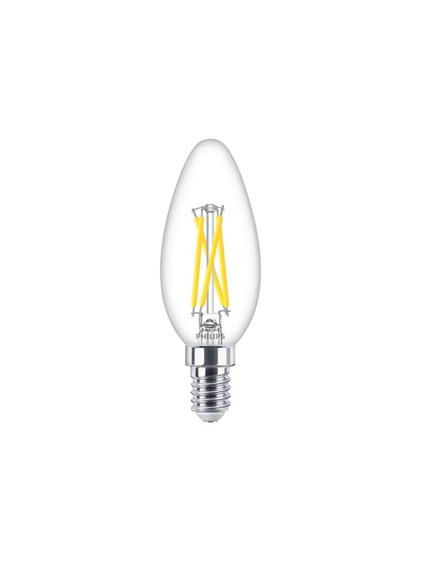 Philips LED-glödlampa Classic Candle 2.5W/922-927 (25W) Clear WarmGlow Dimmable E14