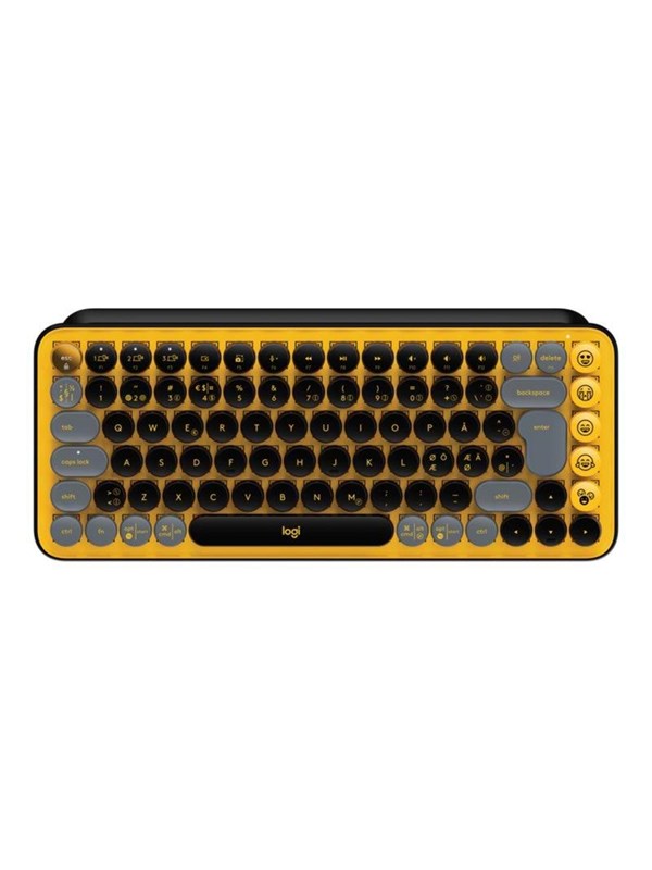 Logitech Pop Keys Wireless Mechanical Keyboard With Emoji Keys Blast Yellow Tangentbord Nordisk Gul