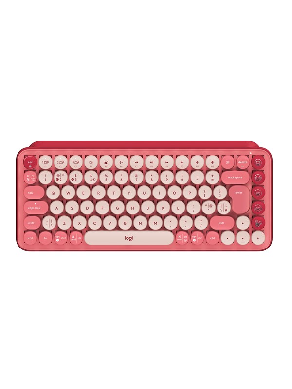 Logitech Pop Keys Wireless Mechanical Keyboard With Emoji Keys Heartbreaker Rose Tangentbord Nordisk Röd