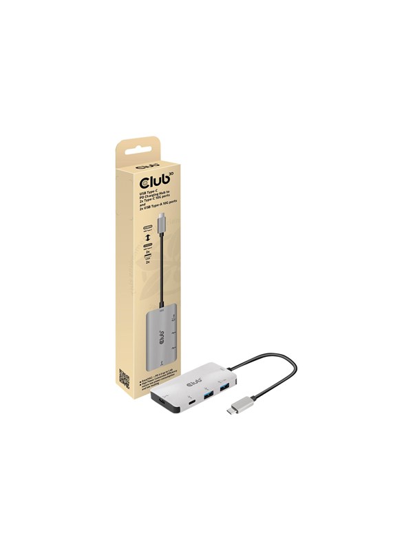 Club 3D CSV-1543 - hub - 4 ports USB Hub - 4 porte - Silver