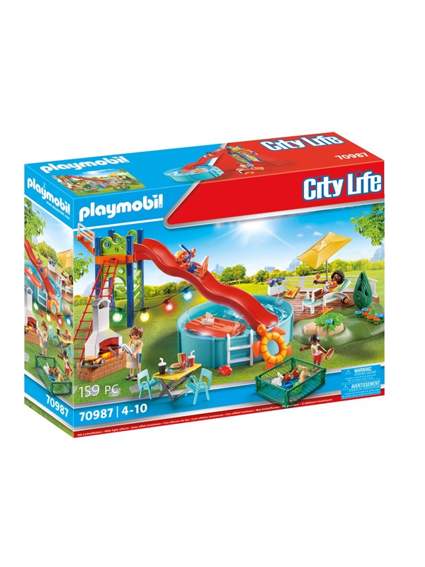 Playmobil City Life Poolparty Med Rutschkana