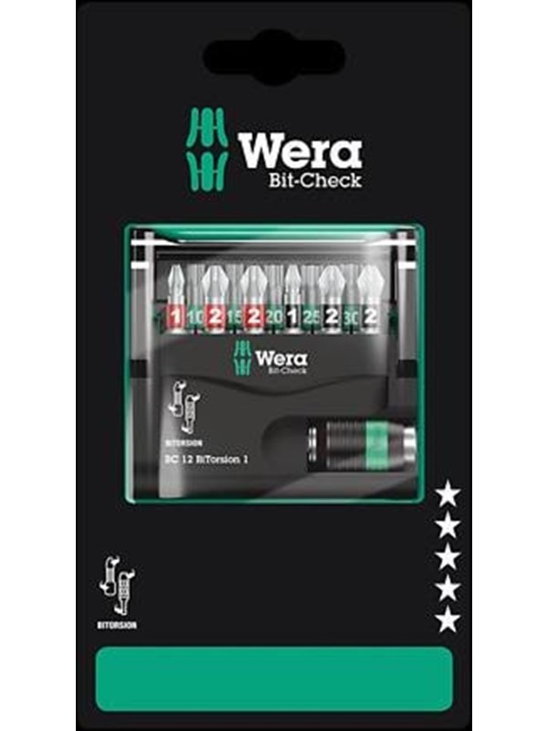 Wera Bit-Check 12 BiTorsion 1 SB 12 pieces