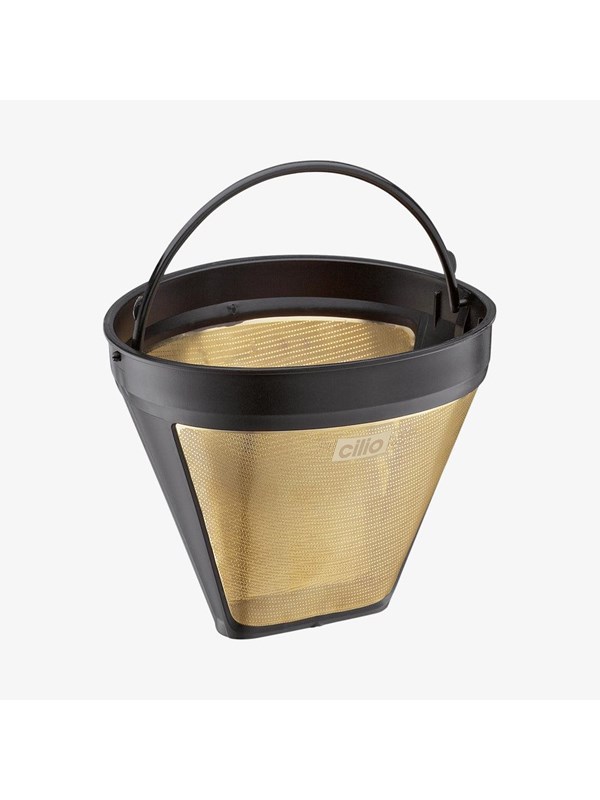 Cilio Kaffefilterstorlek 4 i guld återanvändbar 12,5cm