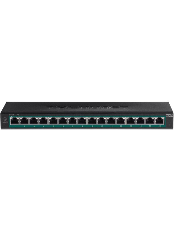 TRENDnet TPE-TG160H 16-Port Gigabit PoE+ (123W) Switch