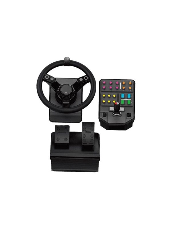 Produktfoto för Logitech Heavy Equipment - G-Series - ratt- och pedaluppsättning - kabelansluten - för PC