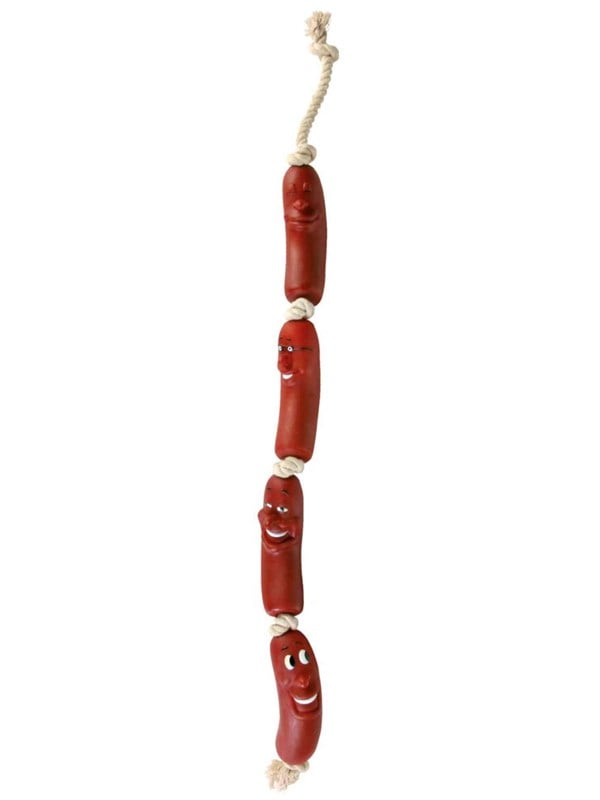 Trixie Dog Toy Sausages On A Rope Vinyl 75cm